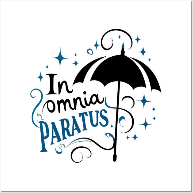 In Omnia Paratus - Umbrella and Scarf II - Typography Wall Art by Fenay-Designs